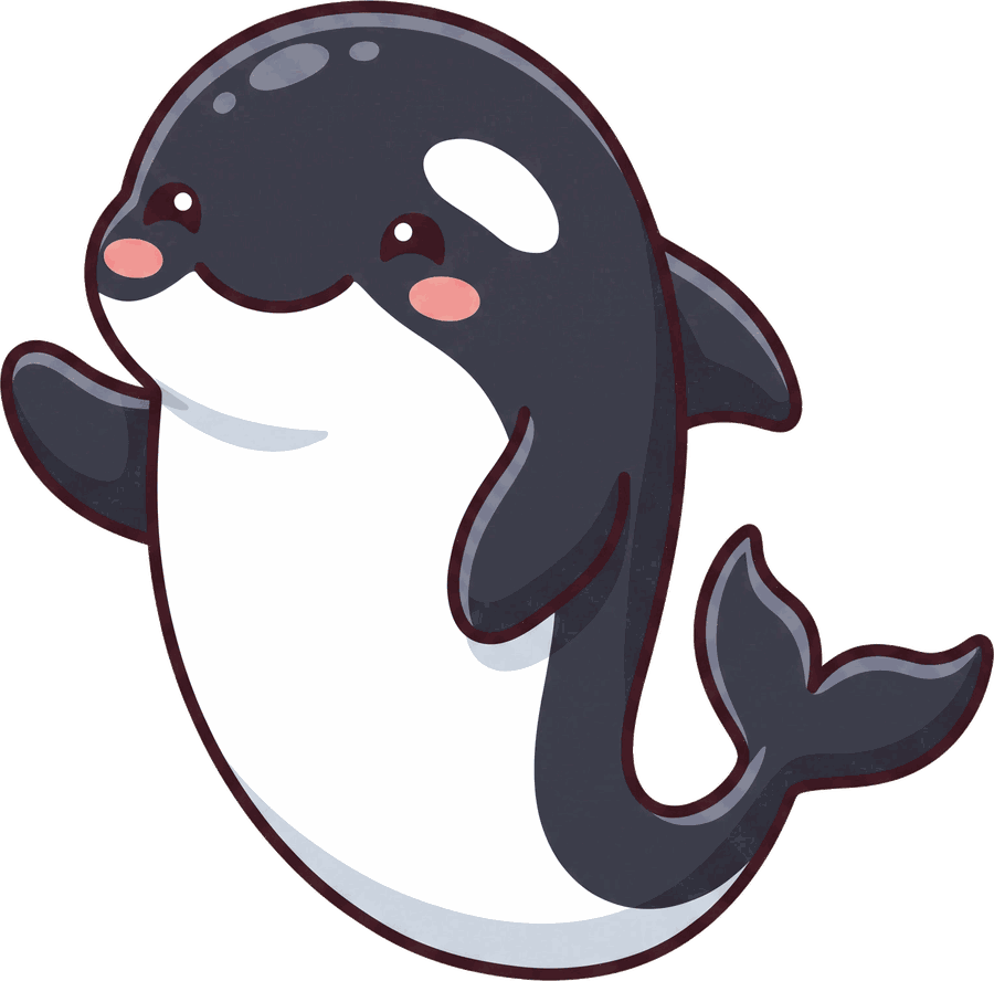 Stefi the orca — the character standing in for Stefani.